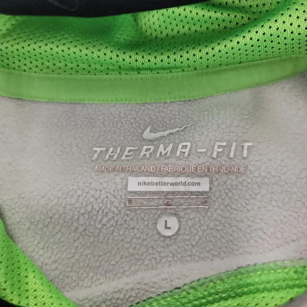 Nike Hoodie Boys Large Gray Therma‎ Fit Spellout Swoosh Long Sleeve Jacket